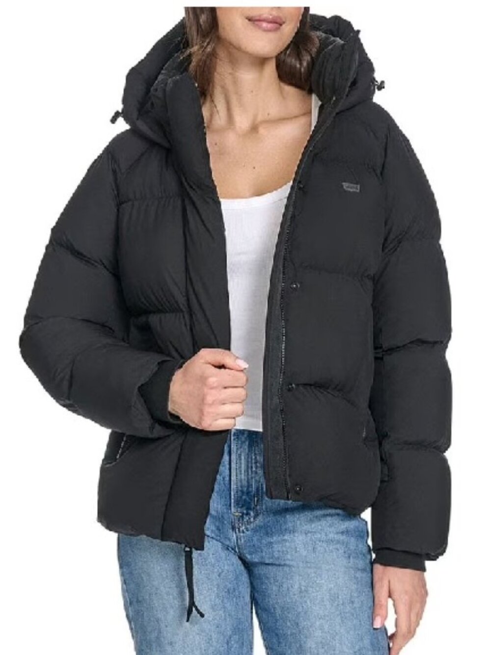 Levi's Hooded Puffer Jacket Heavy Insulated Black
